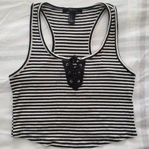 Forever 21 striped crop tank